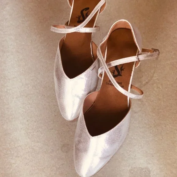 NEW  Ballroom Latin Dance Shoes in Silver - Picture 9 of 14